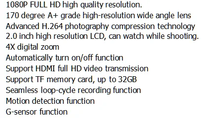 Hot Sales Driver Recorder Full Hd 1080p Wdr Hd Car Dvr User Manual