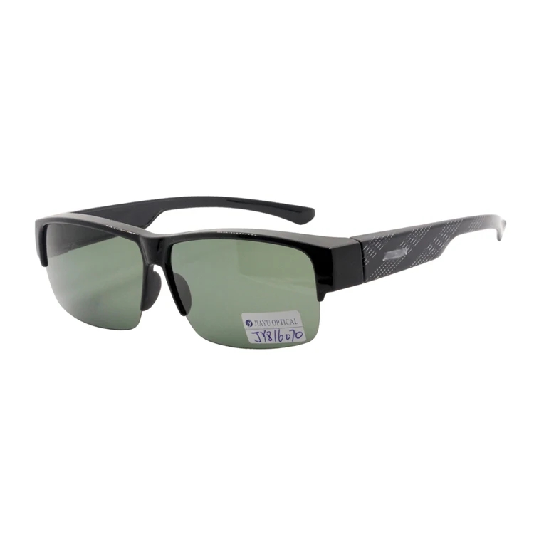 High Quality Half Rim Green Polarized Lens Fit Over Prescription