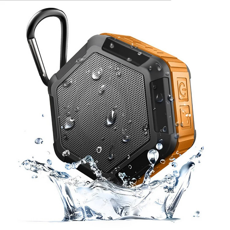 

3W hexagon waterproof Blue tooth speaker with TF card FM radio, Black;yellow;green
