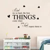 9288 Vinyl Decals Quotes Art Proverbs Characters Wall Stickers The best things Living Room DIY Home Decorations