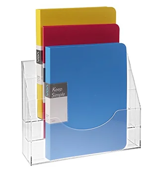 Clear Acrylic 3 Compartment Wall Mounted Document File Organizer Rack ...