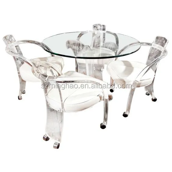 Clear Acrylic Lucite Dining Table And Chairs Set Buy Clear Acrylic