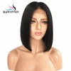 Sunnymay 150% Peruvian Short Bob Lace Front Human Hair Wigs Straight Glueless Cut Short Wig for Black Women With Baby Hair