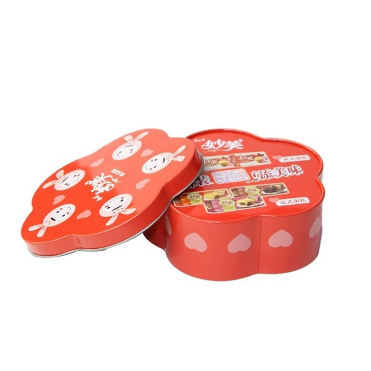 Hot sale bodenda high quality flower shape tin case gift chocolate metal can biscuit tins packing boxes  for cookies candy