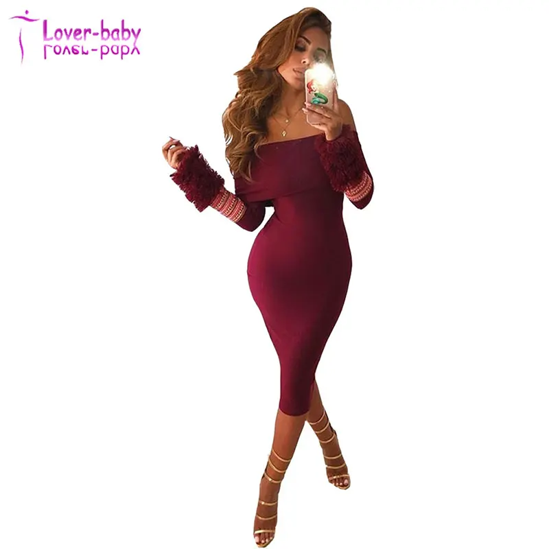 

Wholesale Hight Quality Off Shoulder Mid Calf Elegant Casual Party Dress