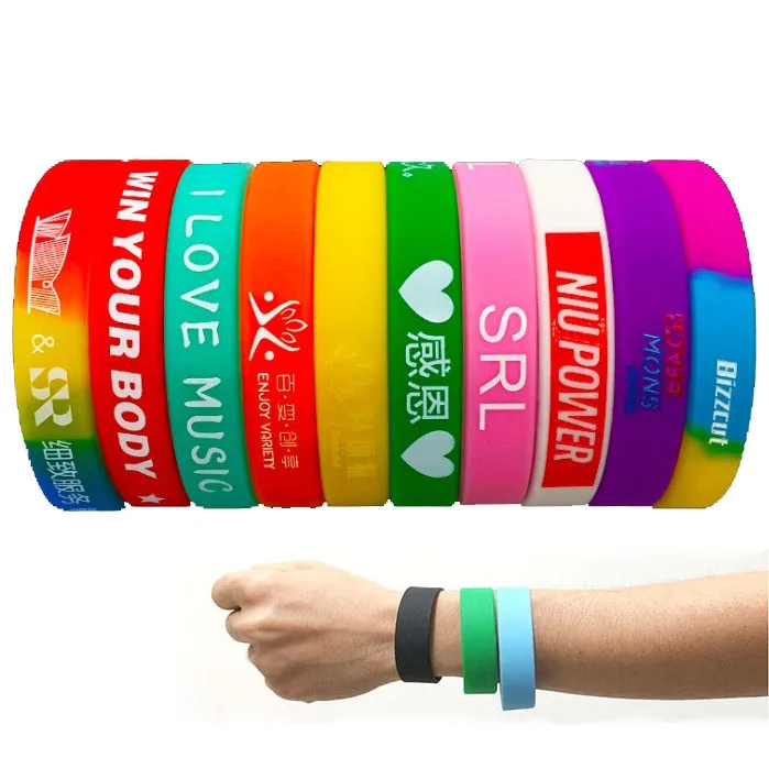 

top 10 freely samples promotional gifts custom logo inspirational print silicone bracelet in bracelets & bangle, Customized color