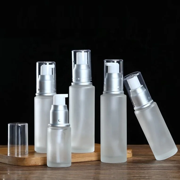 20ml 30ml Package Body Lotion Emulsion Glass Bottle With Plastic Pump
