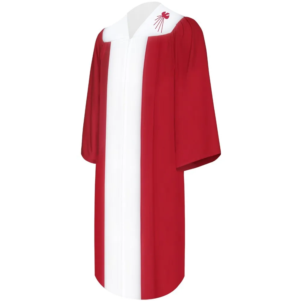 

Christmas Red Choir Confirmation Robe with Embroidery Dove