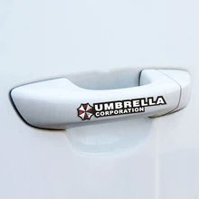 4PCS/lot Resident Evil Umbrella Corporation Logo Glue Sticker Car Decal Covers Waterproof for All cars on Car Handle Knob