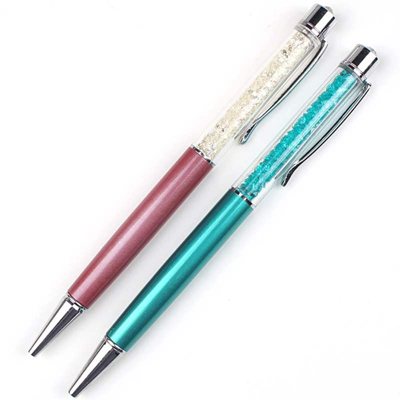 Promotional Factory Price Novelty Crystal Filled Barrel Pen Crystal Top