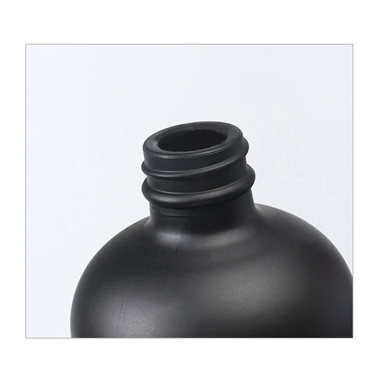 
Amazon Hot Sale 500ml 16oz Matte Black Customizable Screen Printing Boston Glass Soap Dispenser Bottle 