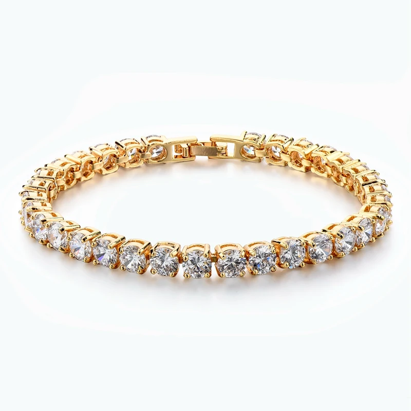 

Long way jewelry gold-tone zircon bracelet ,tennis bracelet for women