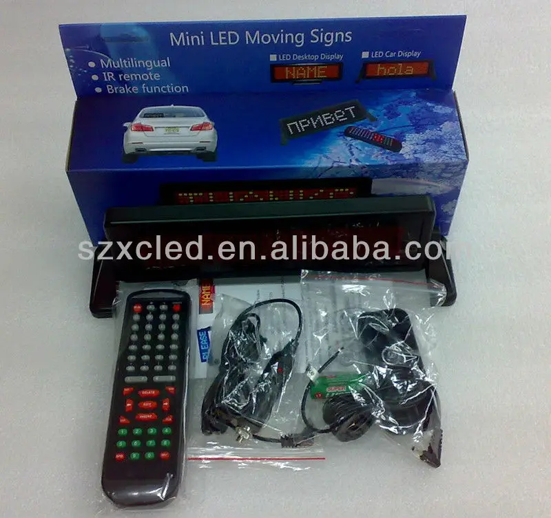 p3.25/p2.5MM 16*64 Mini desktop led moving message display sign& Battery power table led display