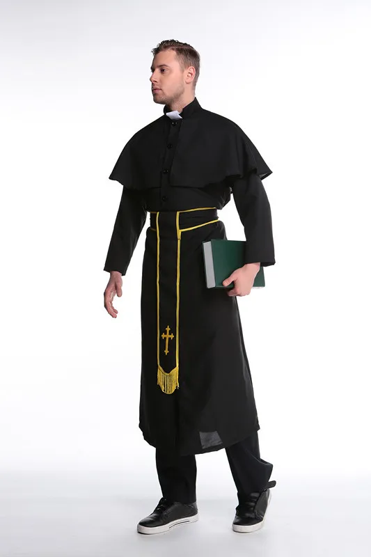 Adult Male Priest Costume Mens Pastor Fancy Dress Costume - Buy Men ...