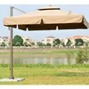 Aluminum 8 ribs garden umbrella UV Resistant cantilever parasol sun with crank handle system