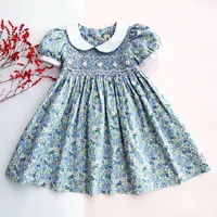 

Handmade Girls Smocked Dress Summer Kids Clothes Children Dress