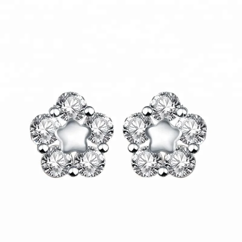 

Diamond Price Per 1 Gram 925 Sterling Silver Jewellery Fashion Earring Stud 8MM Diamond Silver Earring, White