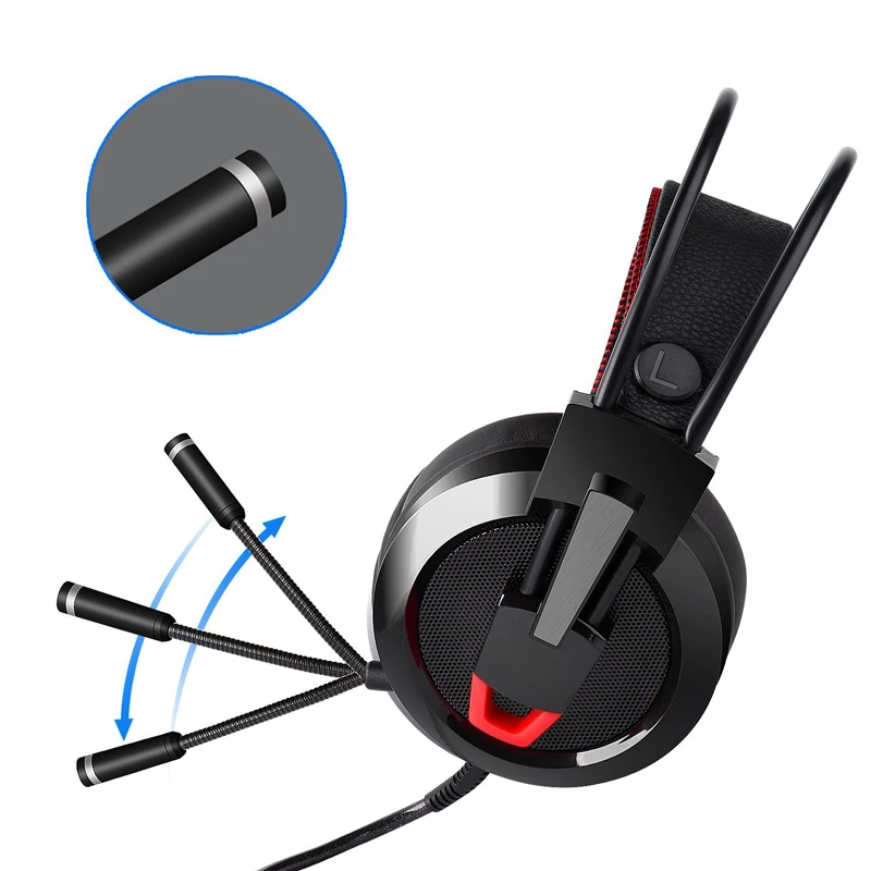 

2018 new model headset gaming Game Headphones Gaming Wired Headsets with mic LED light