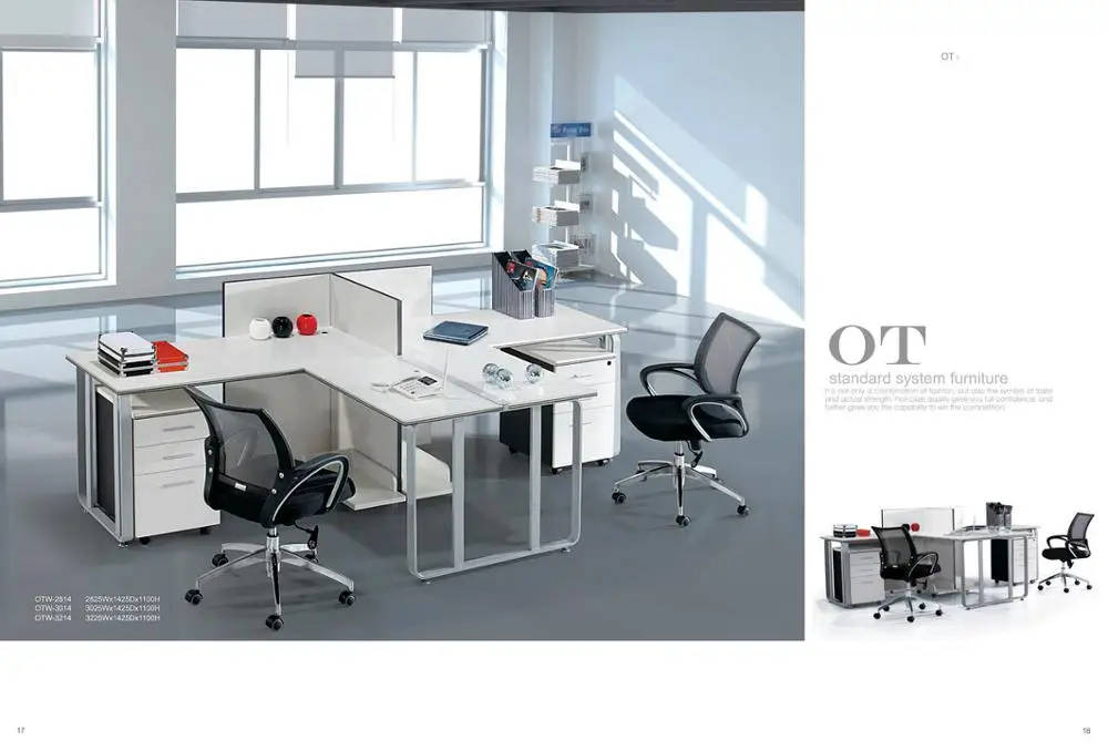Office Table Designs In Wood With 2 Partitions Modern Executive Desk