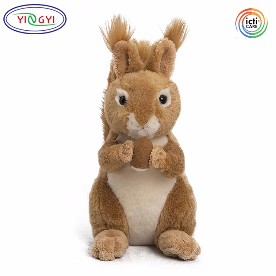 F721 Adorable Doll Plush Animals Squirrel Stuffed Toy Brown Gift