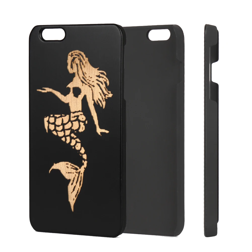 

2021 Carved Bamboo Wood Mobile Phone Wooden Cell Phone Case For iPhone 6, Original wood color