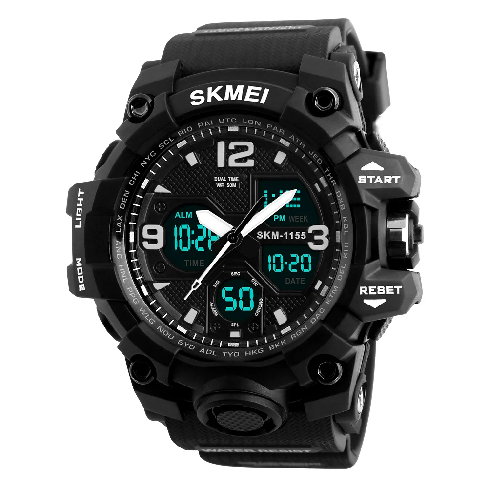 

SKMEI 1155B Men Waterproof Military Quartz Digital Watch