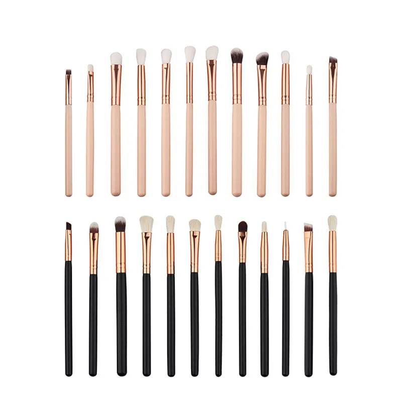 

12Pcs Professional Eyes Makeup Brushes Set Wood Handle Eyeshadow Eyebrow Eyeliner Blending Powder Smudge Brush