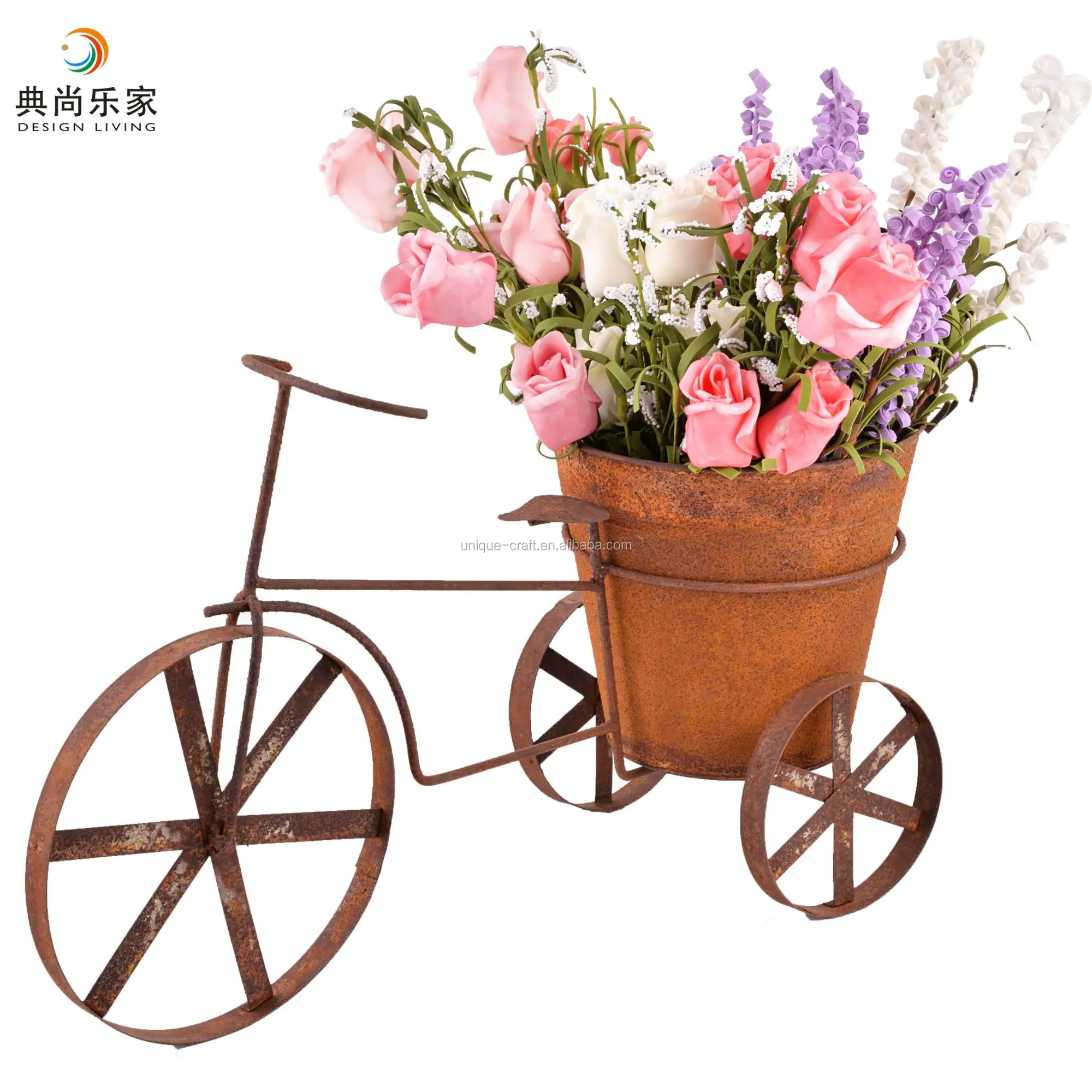 Antique Decorative Metal Bicycle Flower Pots Wholesale Perfect for Wedding Table Centerpiece