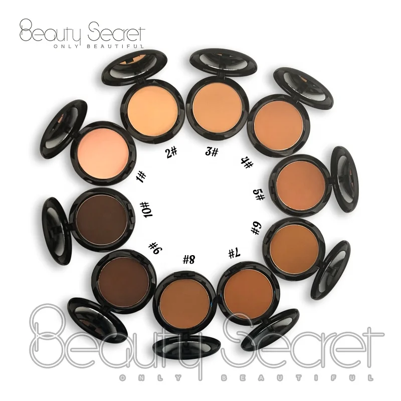 

Private label mineral pressed powder matte foundation for black skin, 10 colors