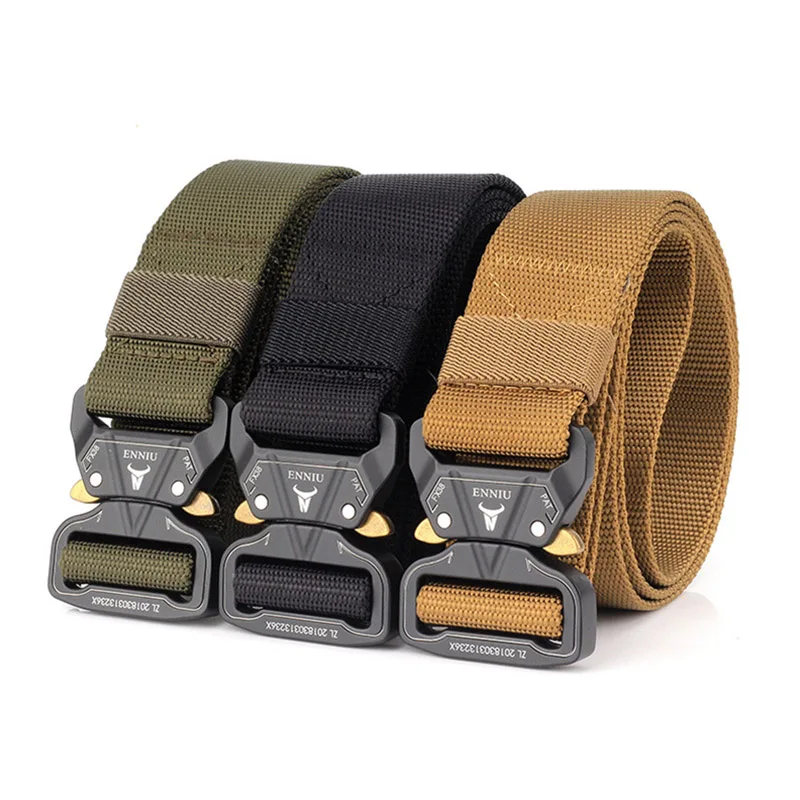 Adjustable hunting waist brand canvas nylon webbing custom military belt for army