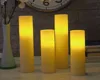 SET OF 4 FLAMELESS LED REAL WAX CANDLES, OPERATED BY 2xAA BATTERY, SOFT GLOW FLICKERING, 2x6/8''