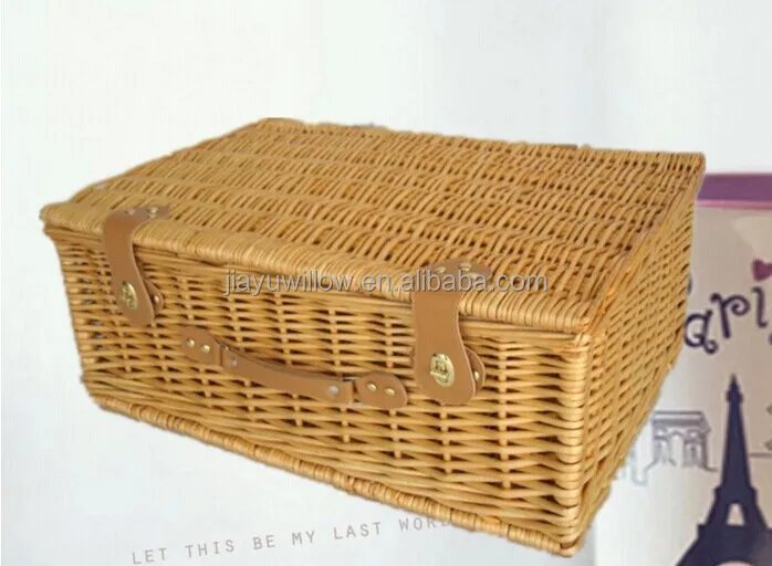 Wholesale Rectangular Wicker Hamper Basket,Empty Willow Basket With