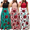 Women's Clothing Flower Print Long Dress 2018 Summer Elegant Ladies Long Party Dress M1059