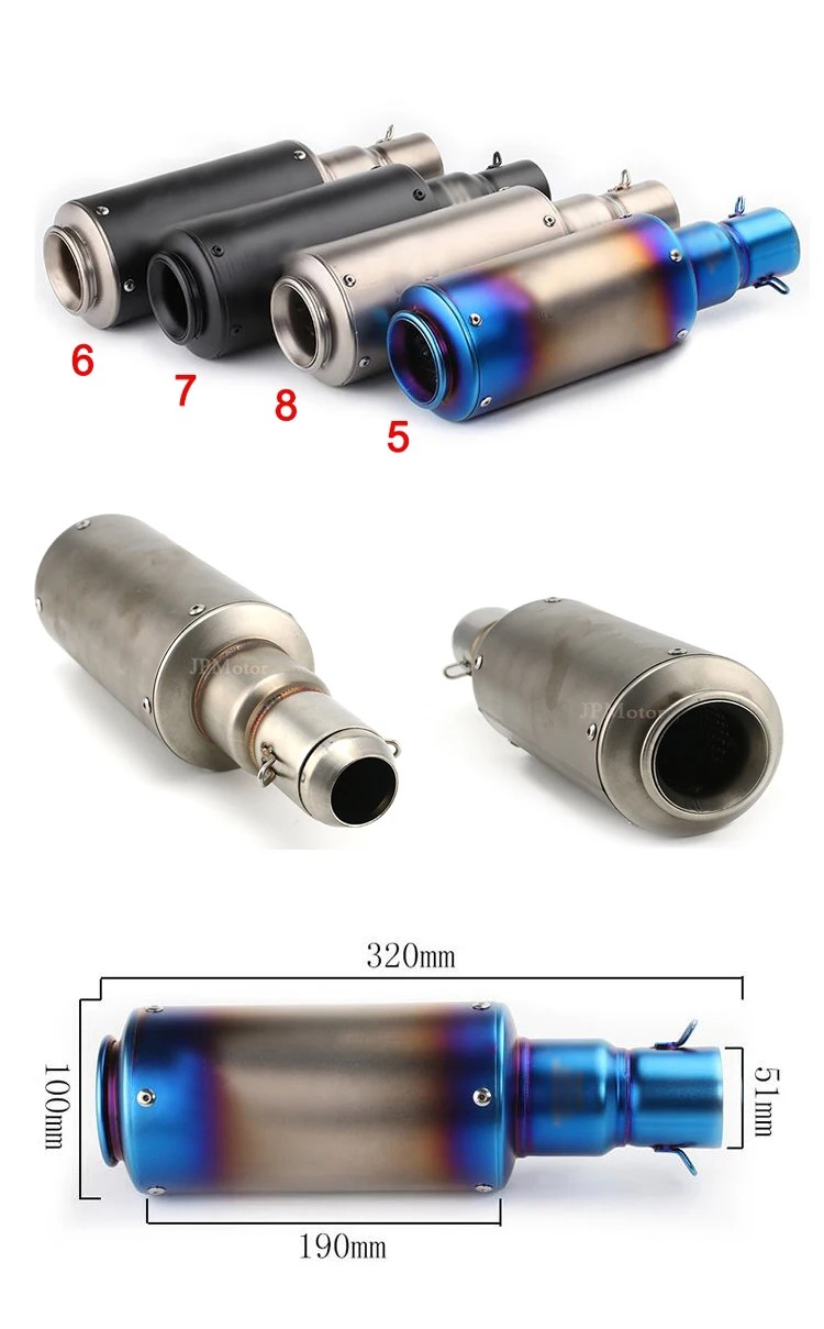 Jpmotor China Manufacturer Universal Motorcycle Exhaust System 3851mm