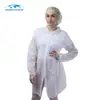 Polypropylene Disposable Button Elastic Cuff Single Layer Shirt Collar Nonwoven Visitor Coat