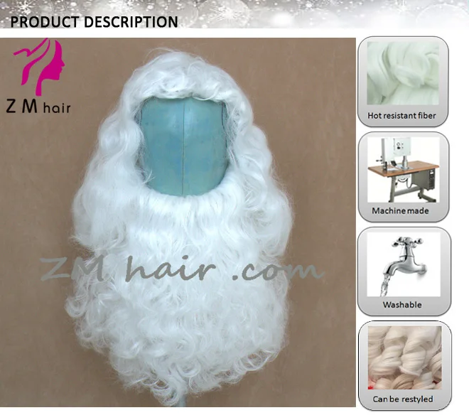 Wholesale Synthetic Santa Claus Wig And Beard Set - Buy Santa Claus Wig ...
