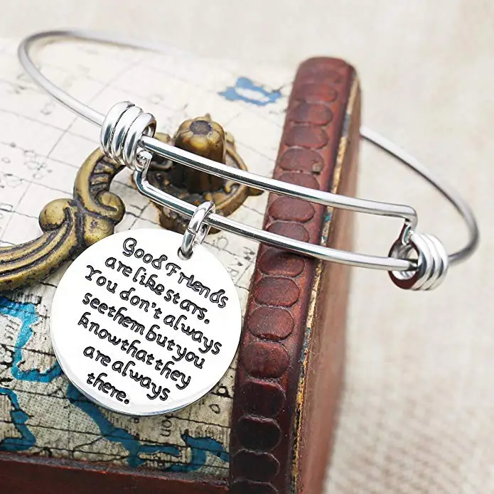 simple stainless steel Expandable Bangle Bracelet