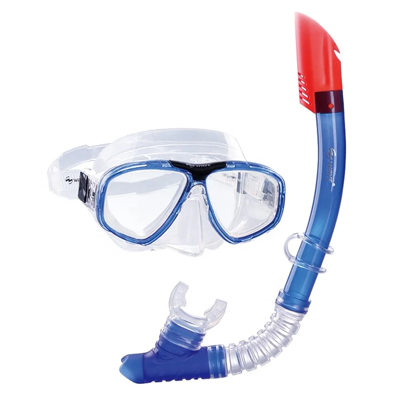 

Wave sport new silicone swimming diving mask and snorkel set, Blue,pink, etc