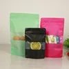 Colourful Standup plastic bag with matt window and zipper, Fruit Tea packaging Pouches Zipper Self Sealing Plastic bag