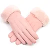 Women Winter Warm Suede Leather gloves Fleece Lined Touch Screen Driving Gloves