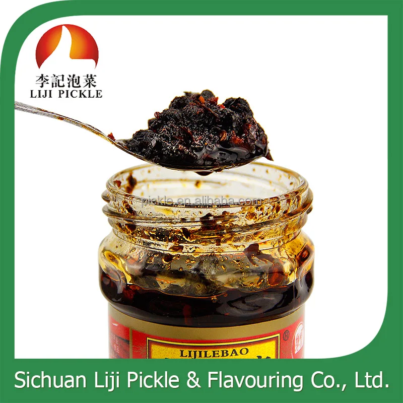 
Chinese original taste fermented blank bean with chili oil, black bean sauce in bottle 