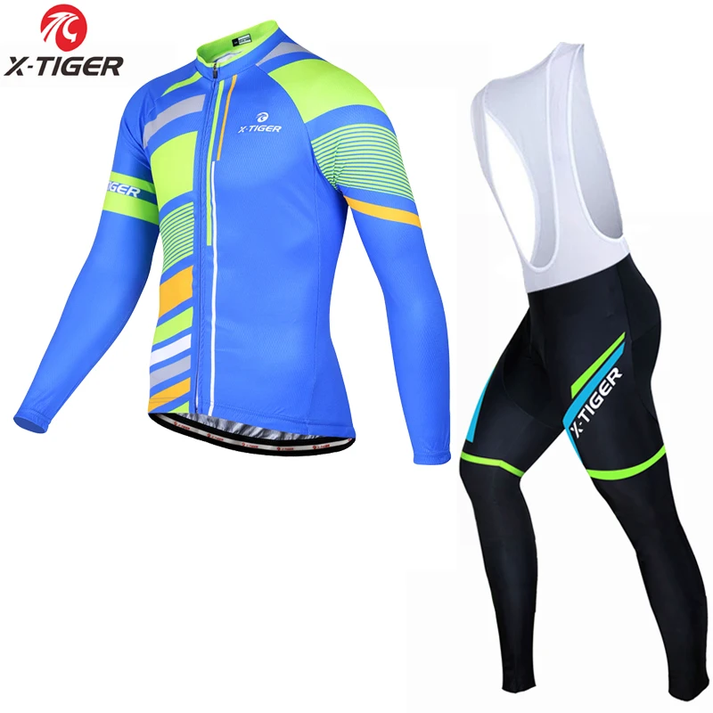 

X-TIGER Long Sleeve Cycling Jerseys Set MTB Bicycle Clothing bicycle jersey Maillot Ropa Ciclismo Bike Clothes Cycling Set