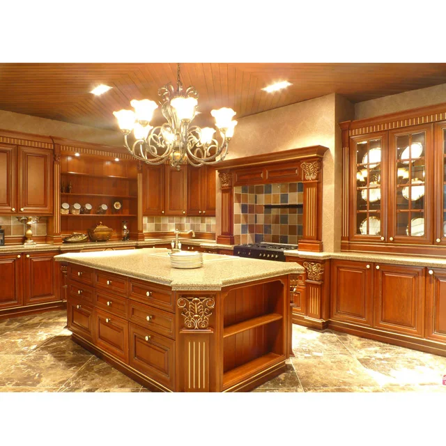 Classical Traditional Solid Wood Rta Regal Oak Kitchen Cabinets