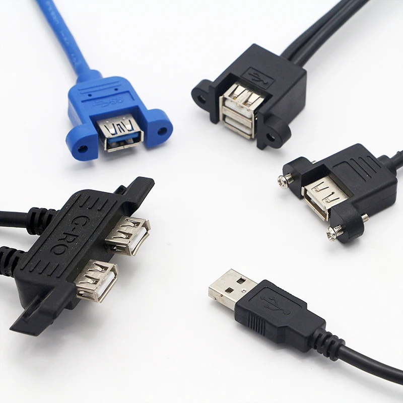 

Custom Screw Lcoking Micro Mini Usb A B C Panel Mount Female To Male Usb 2.0 3.0 Extension Cable
