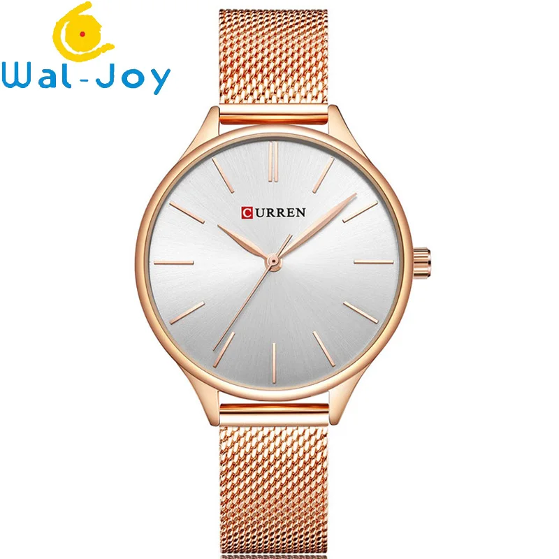

WJ-6894 CURREN 9024 New Mesh Belt Fashionable Wrist-watch Waterproof ms Leisure Ultra-thin Quartz Watch, Mix