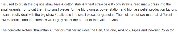 Application of Straw Crusher
