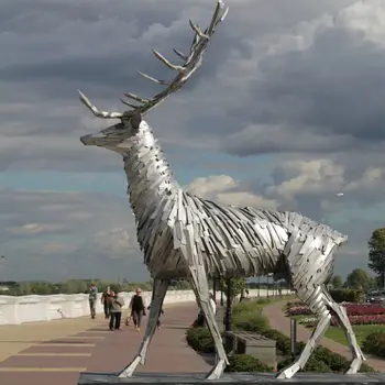 Stainless Steel Deer Sculpture 