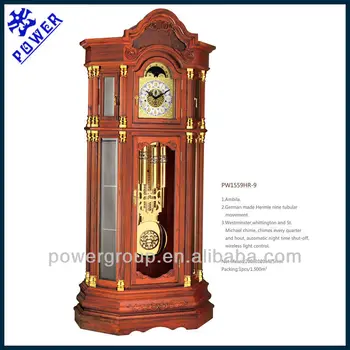 grandfather clock german deluxe wireless control light movement tubular hermle nine larger