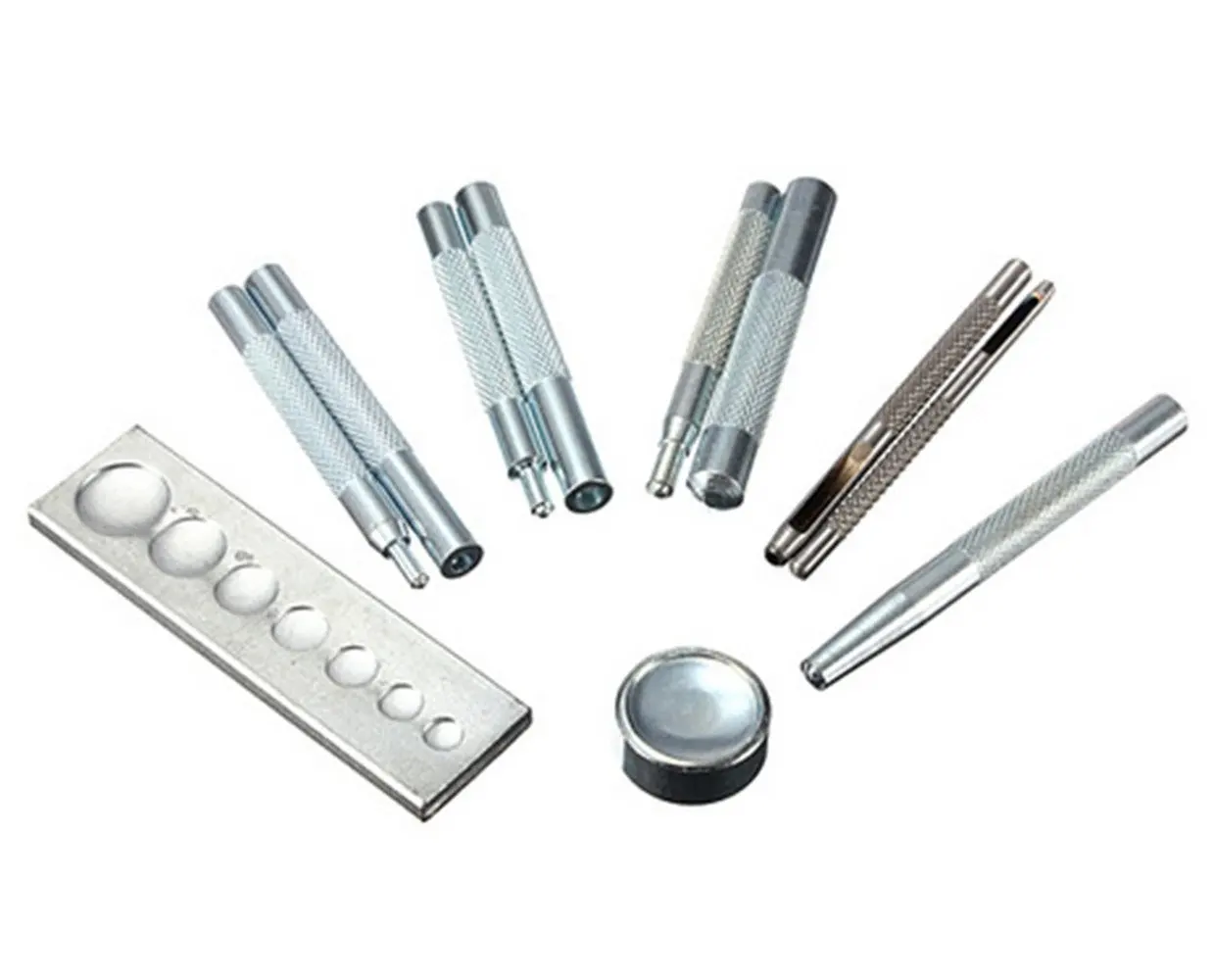 YaptheS Steel Snap Button Fastener Tools Die Punch 10mm Set of 4pcs Silver