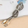 Luxury metal stainless steel spring elastic fast charging USB charger cable wire data sync cable for micro for iphone 6 7